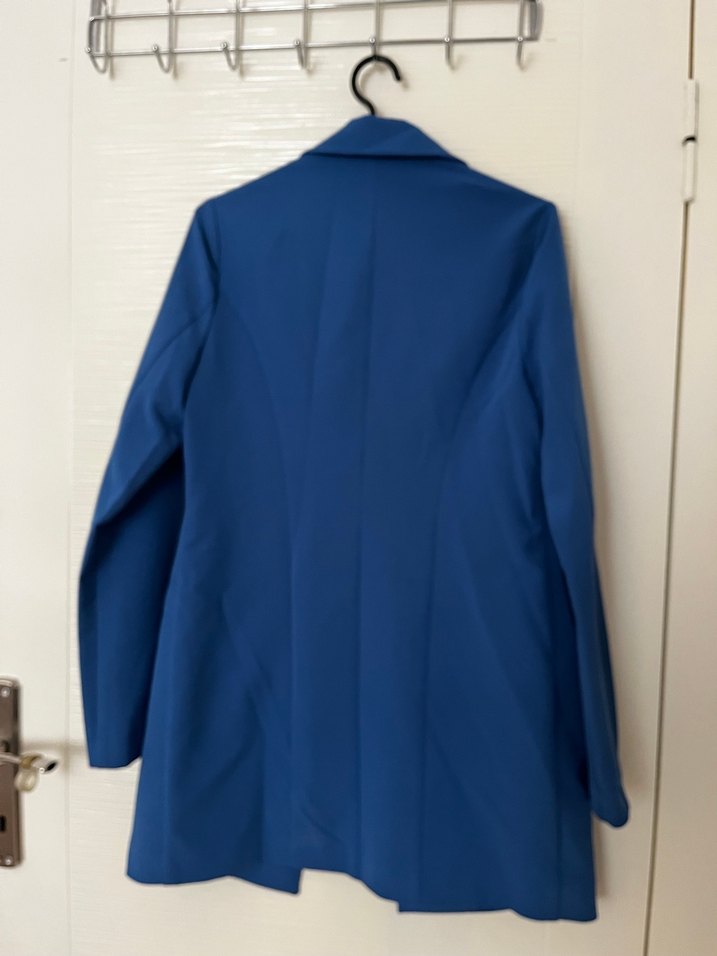 Saks mavisi Kadın Ofis Blazeri - Görsel 3