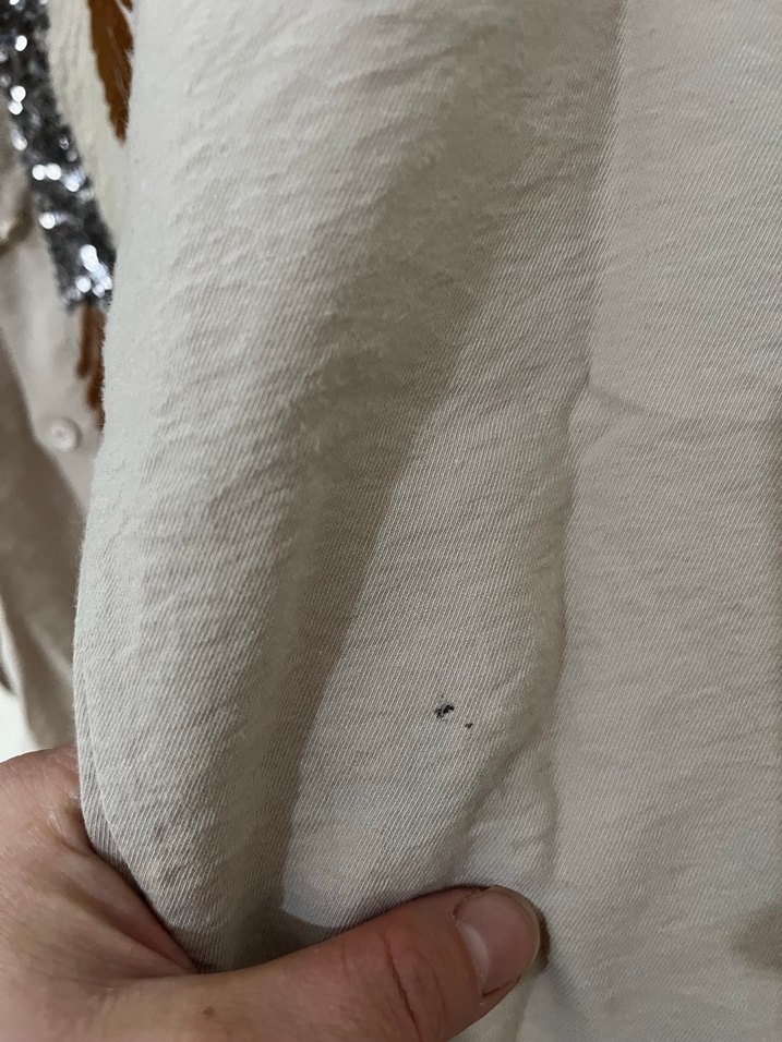 Bej Nakışlı Uzun Kollu Bohem Gömlek - Görsel 4