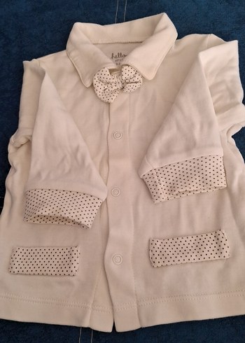 HelloBaby Kız/ erkek Çocuk Beyaz Uzun Kollu çıtçıtlı