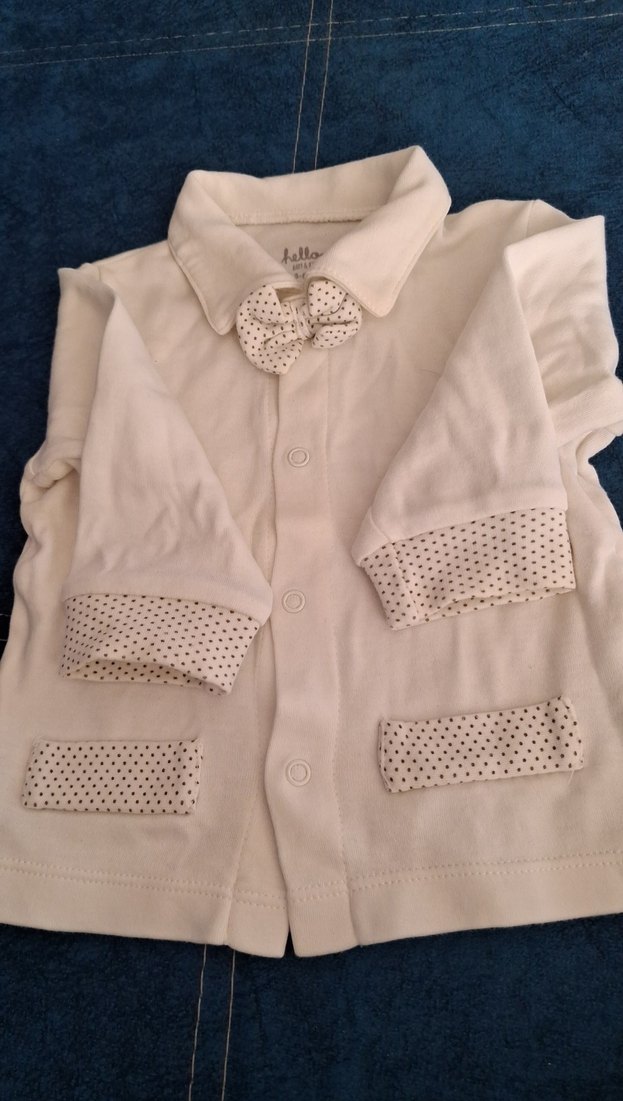 Kız/ erkek  Çocuk Beyaz Uzun Kollu çıtçıtlı - Görsel 2