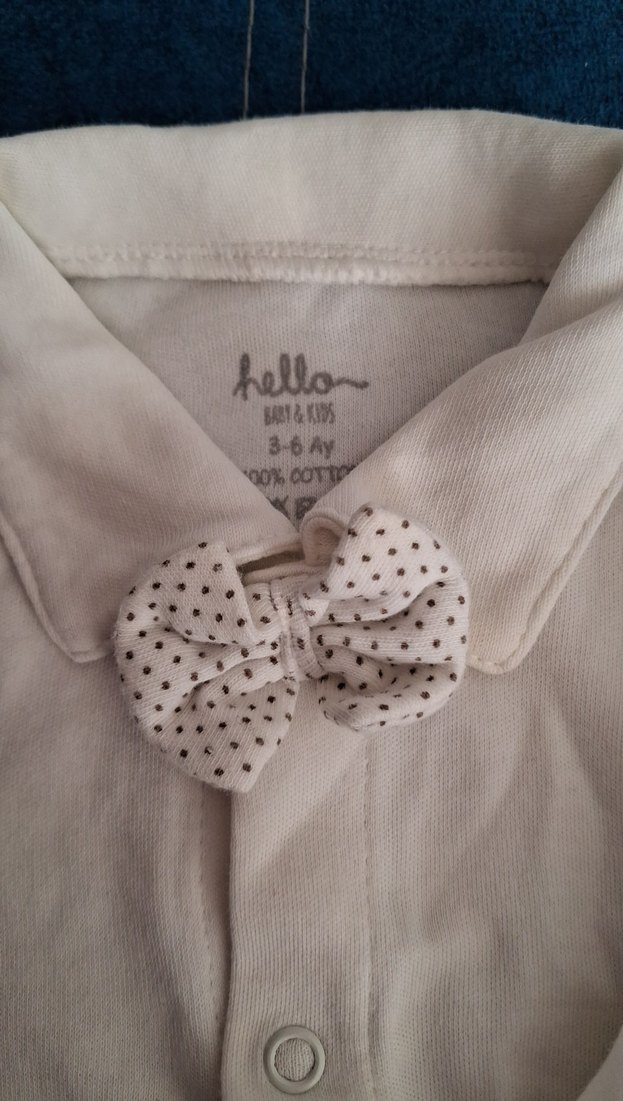 Kız/ erkek  Çocuk Beyaz Uzun Kollu çıtçıtlı - Görsel 3