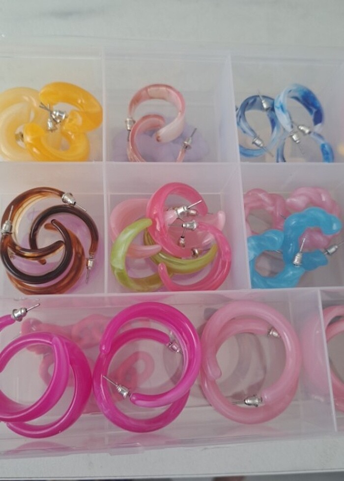 Renkli Yazlık küpeler  - Görsel 3