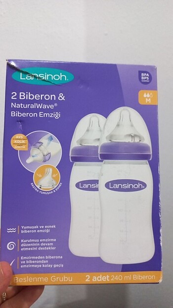 Lansinoh biberon 240ml pp M uç 2li kutu 