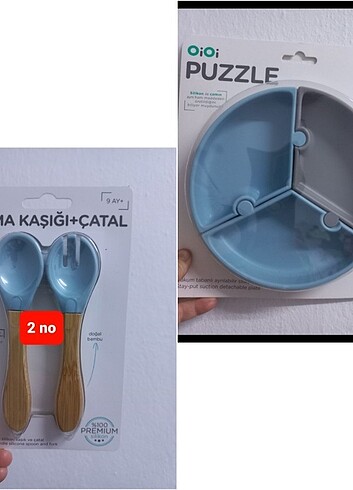 Oioi puzzle tabak ve kaşık çatal