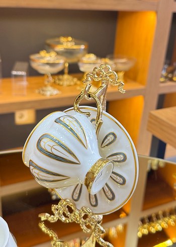 Altın Renkli Kahve Fincanı Seti - Görsel 2