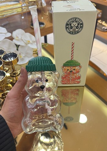 Yeşil Kapaklı Ayı Şekilli Bardak - Görsel 2