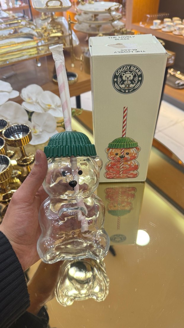 Yeşil Kapaklı Ayı Şekilli Bardak - Görsel 2