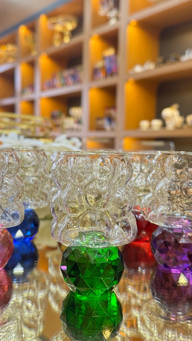 Renkli Kristal Bardak Seti - Görsel 2