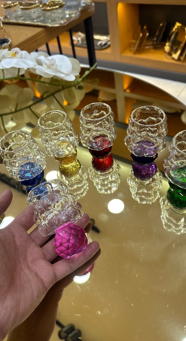 Renkli Kristal Bardak Seti - Görsel 3