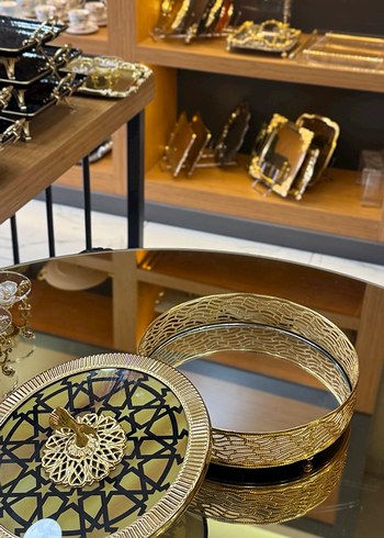 Parlak Altın Yılan Desenli Dekoratif şekerlik - Görsel 2