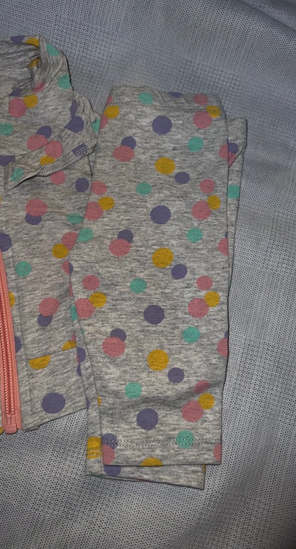 Kız Çocuk Gri Baskılı Fermuarlı Yelek - Görsel 3