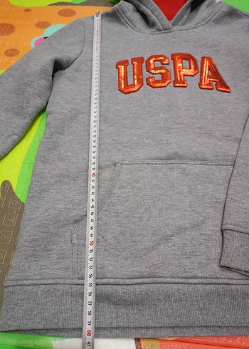 orjinal USPA Gri Kapüşonlu Sweatshirt - Görsel 4