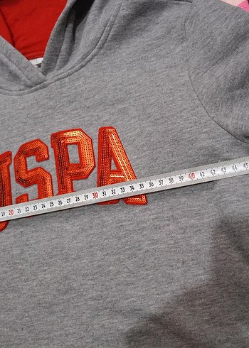 orjinal USPA Gri Kapüşonlu Sweatshirt - Görsel 5