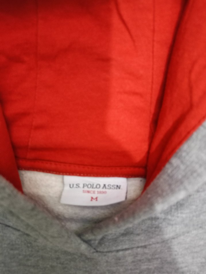 orjinal USPA Gri Kapüşonlu Sweatshirt - Görsel 2