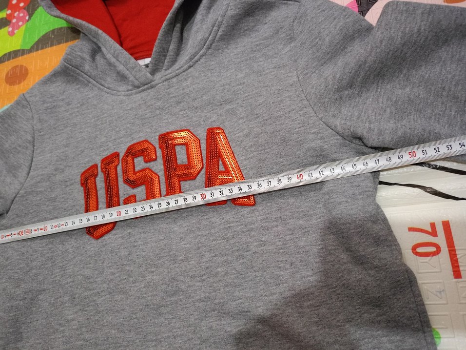 orjinal USPA Gri Kapüşonlu Sweatshirt - Görsel 5