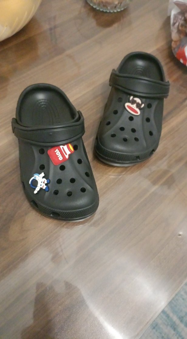 Erkek Çocuk Siyah Baskılı Tokalı Terlik - Görsel 2