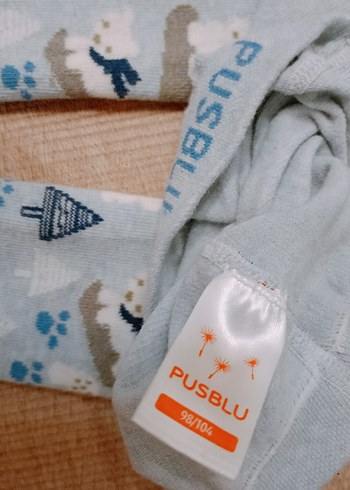 Pusblu Gri Baskılı Çocuk Külotlu Çorap - Görsel 2