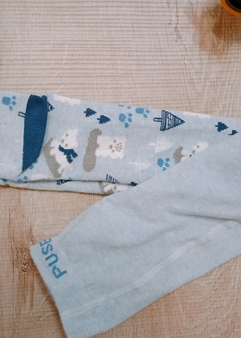 Pusblu Gri Baskılı Çocuk Külotlu Çorap - Görsel 3