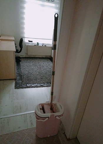 Pastel Beyaz Mop ve Kova Seti - Görsel 6