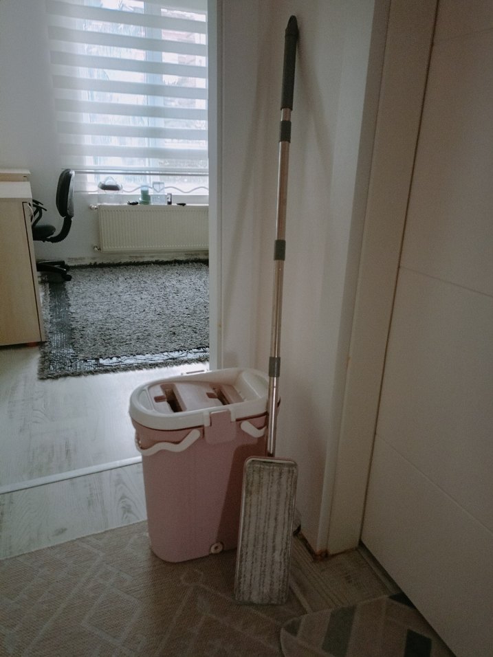 Pastel Beyaz Mop ve Kova Seti - Görsel 4