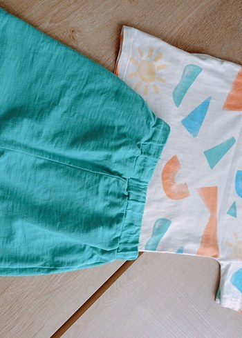 Erkek Bebek Turkuaz Kısa Kollu Takım - Görsel 2