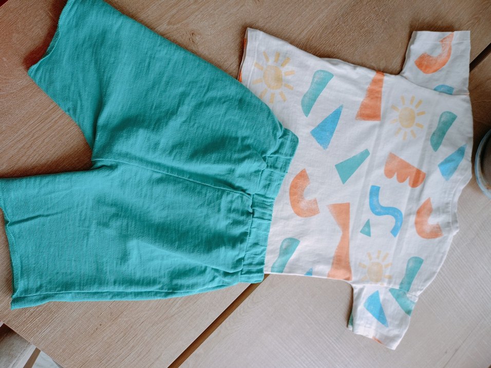 Erkek Bebek Turkuaz Kısa Kollu Takım - Görsel 2