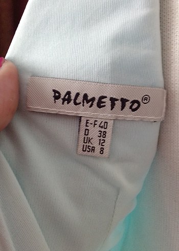 Mavi Klasik V Yaka Pilili Midi Elbise/ Palmetto marka - Görsel 11