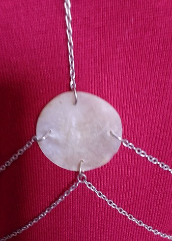 Zincir Detaylı gümüş rengi Kadın Vücut Zinciri - Görsel 8