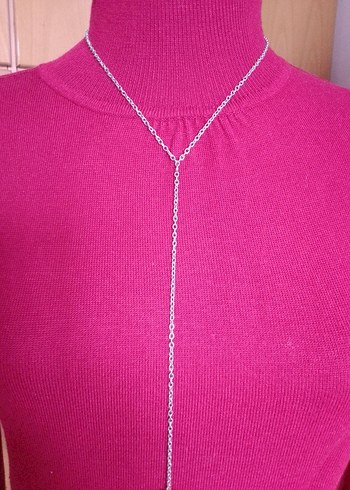 Zincir Detaylı gümüş rengi Kadın Vücut Zinciri - Görsel 3