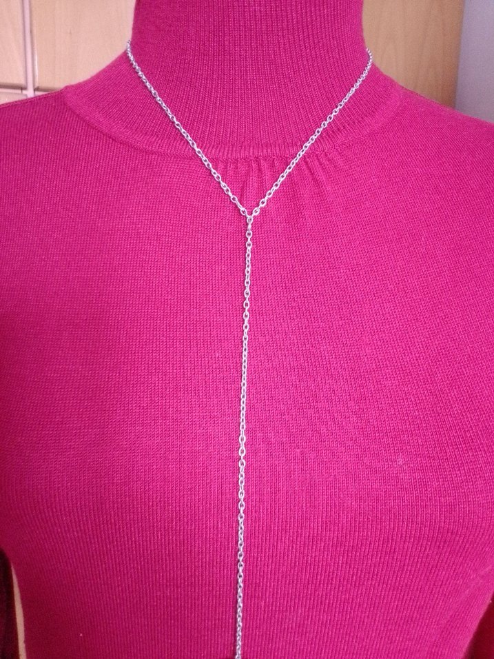 Zincir Detaylı gümüş rengi Kadın Vücut Zinciri - Görsel 3