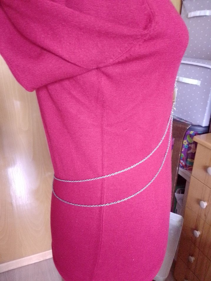 Zincir Detaylı gümüş rengi Kadın Vücut Zinciri - Görsel 2