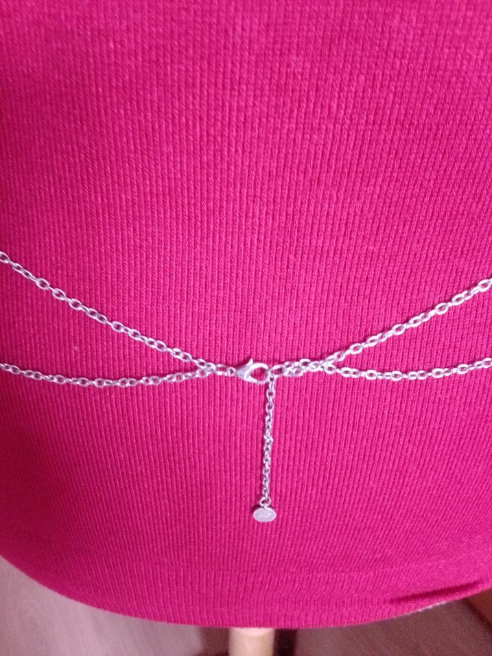 Zincir Detaylı gümüş rengi Kadın Vücut Zinciri - Görsel 5