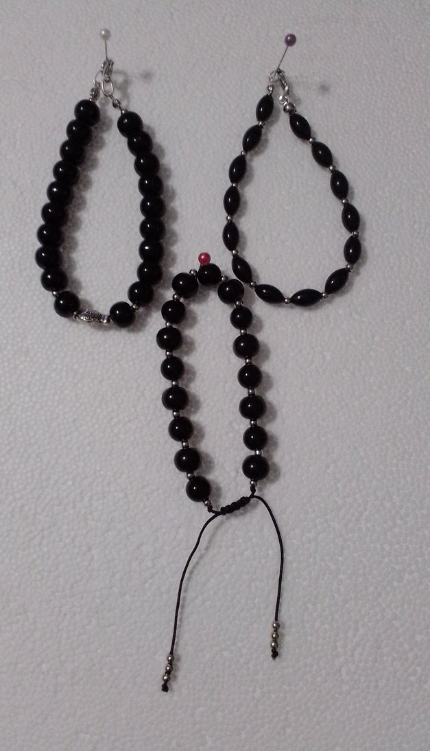 Siyah Gotik bayan bileklik 3 lu - Görsel 5