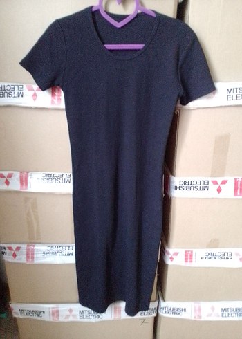 Siyah Kadın Kısa Kollu Kalem Elbise - Görsel 11