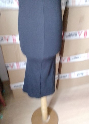 Siyah Kadın Kısa Kollu Kalem Elbise - Görsel 12