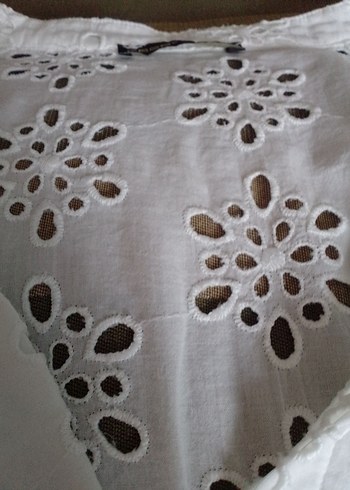 Dantel İşlemeli Beyaz Bohem Midi Elbise - Görsel 11