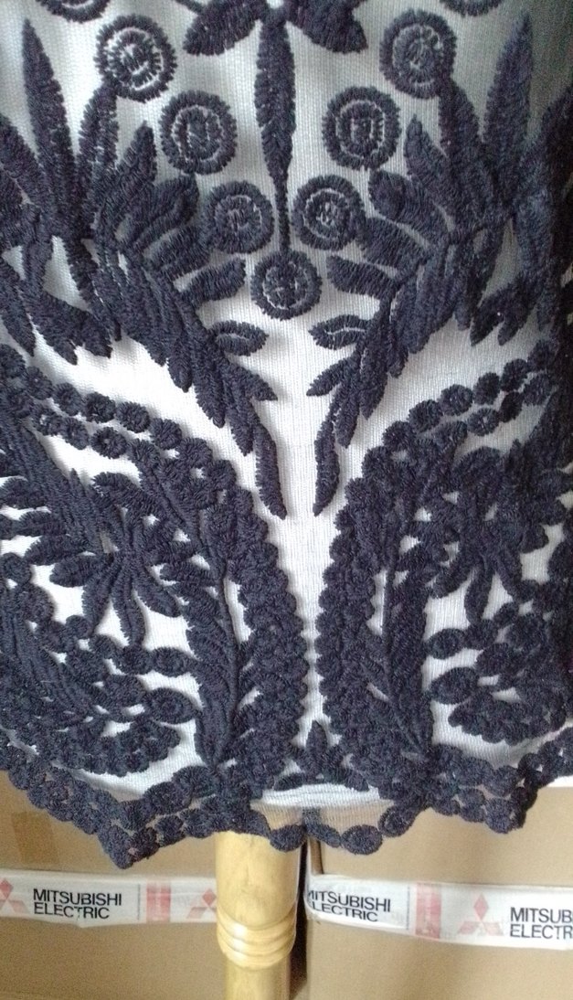 Dantel İşlemeli Siyah Kolsuz Midi Yelek - Görsel 5