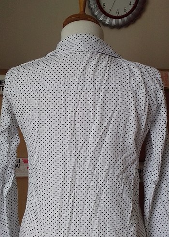 Bohem Beyaz Puantiyeli Pamuklu Gömlek - Görsel 11