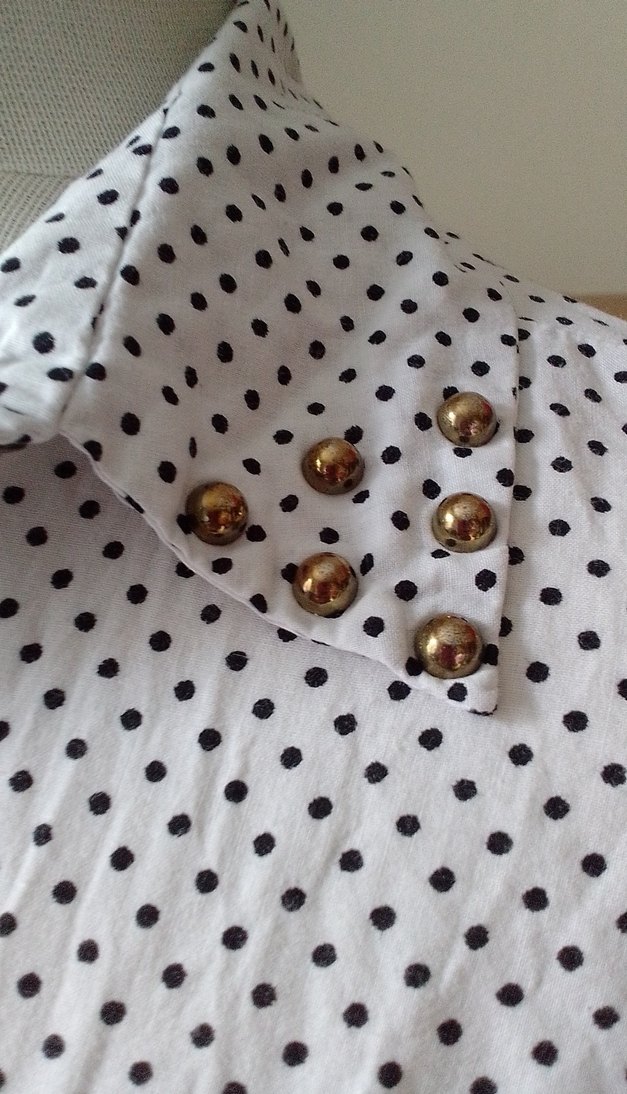 Bohem Beyaz Puantiyeli Pamuklu Gömlek - Görsel 4