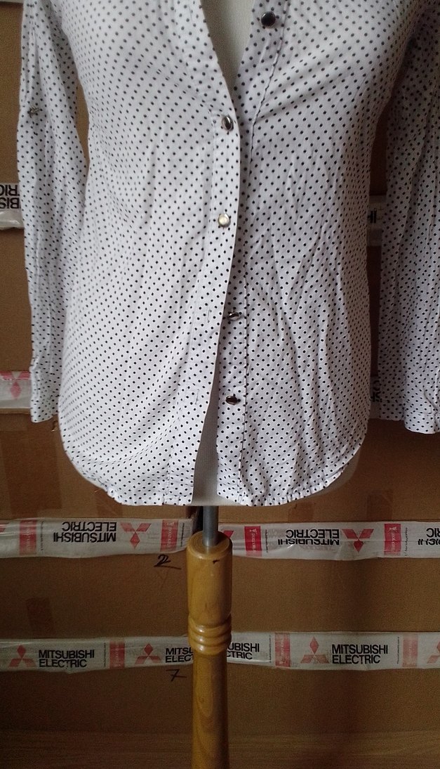 Bohem Beyaz Puantiyeli Pamuklu Gömlek - Görsel 5