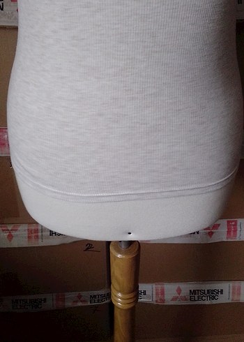 Krem rengi Kısa Kollu Kadın Tişört - Görsel 3