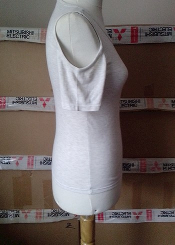 Krem rengi Kısa Kollu Kadın Tişört - Görsel 5