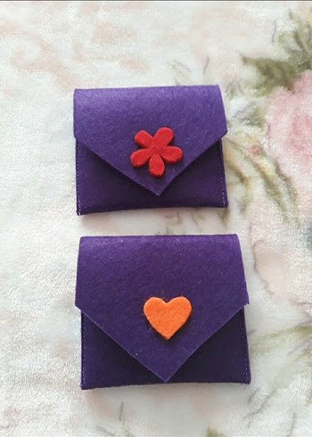 keçe bozuk para cüzdanları sıfır ürün - Görsel 8