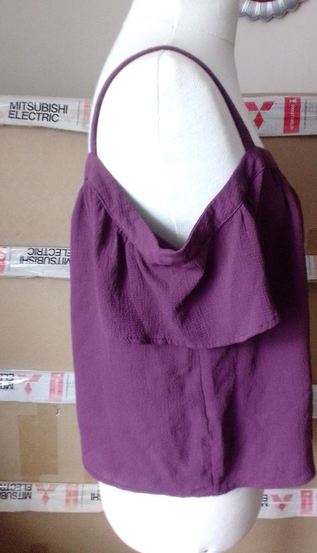 vişne çürüğü Kayık Yaka Kısa Kollu Bluz - Görsel 5