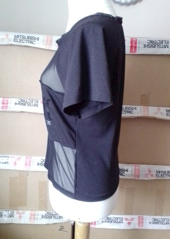 Siyah Transparan Crop Top - Görsel 5