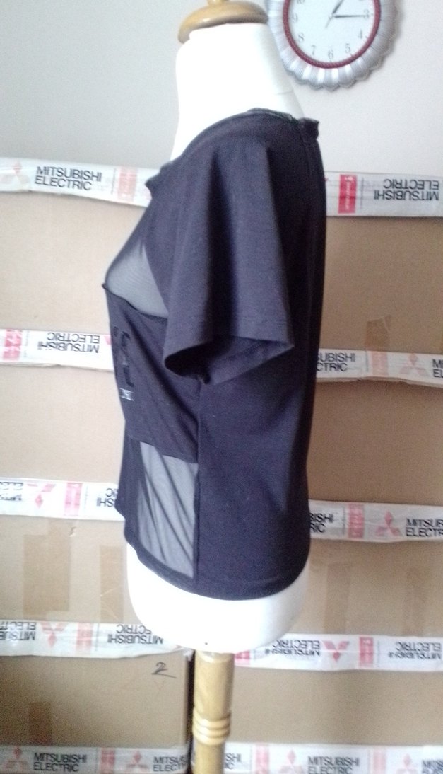 Siyah Transparan Crop Top - Görsel 5