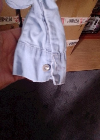 Mavi Uzun Kollu Denim Kadın Gömlek - Görsel 12