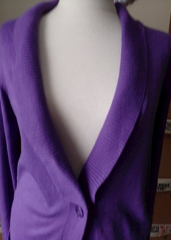 Mor Düğmeli Kadın Triko Hırka - Görsel 7