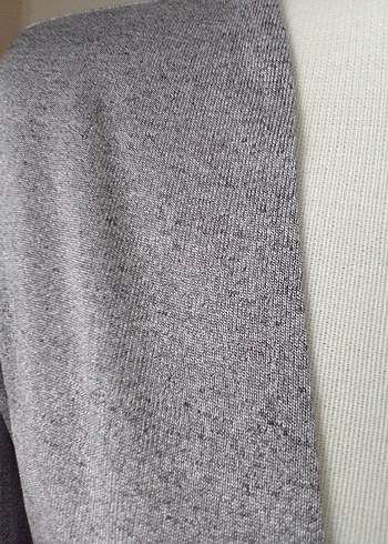 Gri Midi Kadın Hırka Notch Yaka - Görsel 3