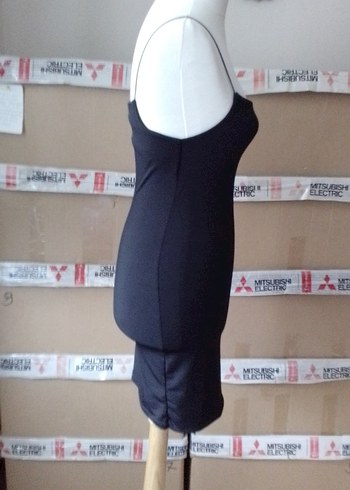 m Beden siyah Renk Siyah Strappy Midi Kalem Elbise kırmızı aynı model hediye